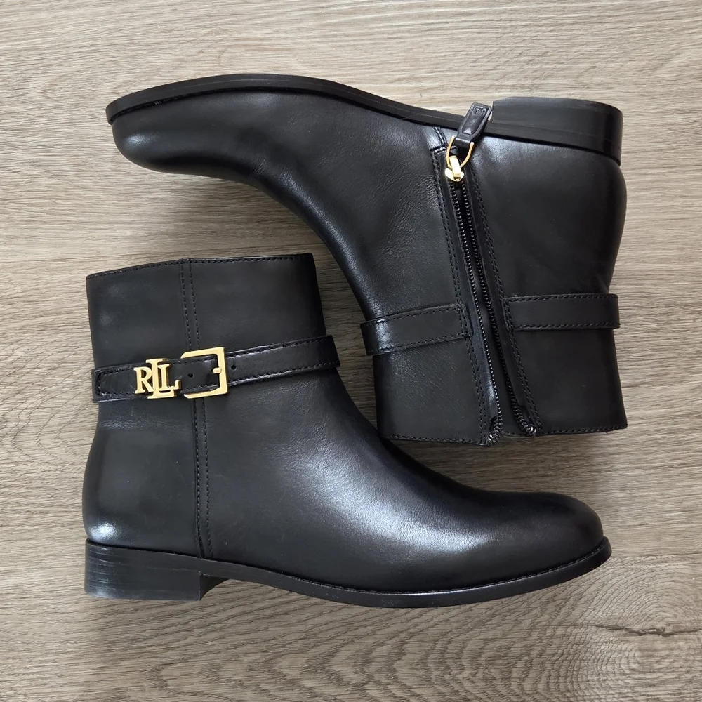 Lauren Ralph Lauren Brooke II burnished leather bootie